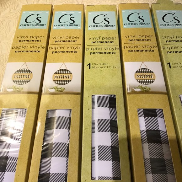 NEW Crafter's Square Vinyl peel and stick paper, permanent set of 5 - Picture 2 of 3